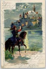 O6600 Greiz Trompeter Pferd 1901 Mondschein