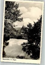 57290 W5908 Neunkirchen , Siegerl Foto AK Ev. Kirche Notopfermarke