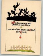 Engel Wir kommen zu acht Plischke Karte Nr. 9 Verlag Werner Klotz Plischke, G. Künstlerkarte