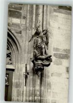Prag Praha Erzengel Michael über dem Teufel St. Veitsdom Skulptur Foto AK