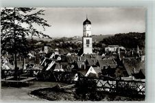 88400 W7950 Biberach an der Riß Foto AK Panorama der Stadt mit Stadtpfarrkirche St. Martin