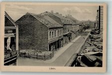 62800 Lievin Foto AK Straßenbahn zerstörte Gebäude