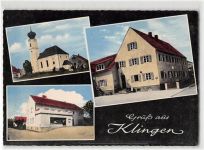 Klingen. ein Blick auf die Kirche ungelaufen Leicht fleckig, sonst gut erhalten