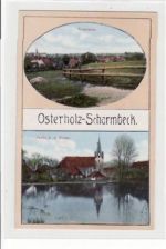Osterholz - Scharmbeck, 2 Abbildungen mit Partie b.d. Kirche ungelaufen Gute Erhaltung.