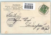 Blütenduft Mittelakter Kind mit einem Brief und Blumentopf Verlag J.C. Schmidt Lithographie Duftkarte 1905 Gebrauchsspuren