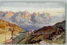 Karwendel Gebirge Berghütte Herzogstand AK Compton, E. H. 1918
