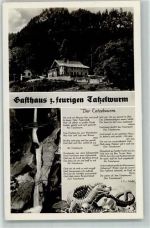 W8203 Oberaudorf Gasthaus zum feurigen Tatzelwurm Drache Sagen Gedicht Victor v. Scheffel Foto AK