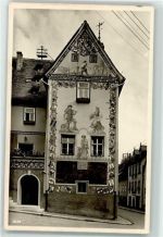 07924 O6557 Ziegenrück , Thür - Giebel d. histor. Rathaus Lüftlmalerei
