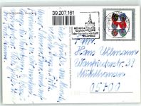 58706 W5750 Menden Sauerland - Teufelsturm St. Vincenz und altes Rathaus Peinigerturm Fußgängerzone Hauptstraße Wappen