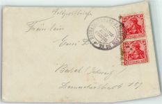 Brigade-Ersatz-Bataillon Nr 53 Briefkuvert Scan verzogen Feldpoststempel WK I KEINE AK