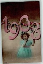 Neujahr 1908 Kind AK Jahreszahl Fotomontage AK