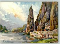 Dinant Künstlerkarte la roche Bayard sign. Nr. 2460