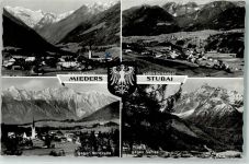 6142 Mieders 1962 Foto AK mit Kalkkögel Nordkette und Serles