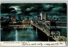 Pittsburgh 1907 Mondschein Smithfield Street Bridge