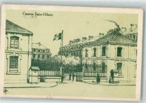 11250 Saint-Hilaire Gebrauchsspuren Kaserne AK handgemalt