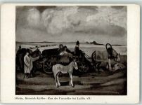 Lublin Gebrauchsspuren sign. Kübler, H. Rast der Umsiedler Künstlerkarte