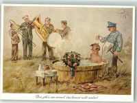 Musiker Blumen Badewanne Trompete Tuba Spruch Verlag Köhn Nr. 2311 Geilfus, H. Künstlerkarte
