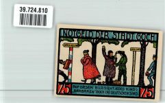 47574 W4180 Goch 1922 Notgeldschein 75 Pfennig Haus zu den Fünf Ringen