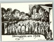 09217 O9112 Burgstädt KEINE AK sign. Stahn Ansicht um 1978 Künstlerkarte
