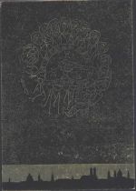 W8000 München Festkarte Eucharistischer Weltkongress Gold Schwarz auf dem Scan wirkt es silberner Gestaltung Frank Hoffmann Kirchentag 1960