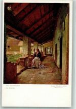 Frau mit Kind am Spinnrad Verlag Wiener Kunst B.K.W.I. Nr. 1796 Straka, J. Künstlerkarte