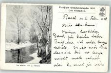 Basel Bâle sign. Schreher F. Im Winter Deutscher Mädchenkalender 1906 Das Kränzchen Kalender 1908 Künstlerkarte