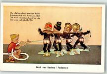 W7951 Buchau an der Iller Kur Kinder Wasserguß Humor Moorbad Künstlerkarte