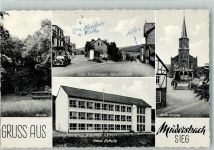 57555 W5245 Mudersbach , Sieg - Grotte Ecke Koblenzer-Hochstraße Kath. Kirche Neue Schule
