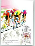 Vaduz Fahrradrennen anläßlich der Olympischen Spiele in Barcelona Spanien Künstlerkarte Radrennen 1992 Sonderstempel