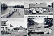39524 O3521 Kamern b Schönhausen, Elbe - Freibad, HO- Gaststätte, Chausseestraße, Bootsanlegestelle