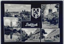 04509 O7270 Delitzsch - Breiter Turm, Kirche, Ortsansicht, Schloß