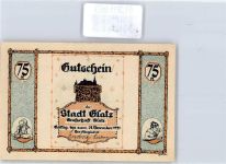 Glatz Klodzko Notgeldschein 75 Pfennig