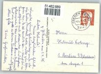 31084 W3222 Freden (Leine) - Straßenansicht Leinepartie Wappen Kirche