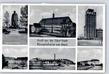 65428 W6090 Rüsselsheim - Adam Opel Denkmal Rathaus Opelturm Marktplatz Opel Bahnhof Stadthalle