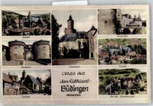 63654 W6470 Büdingen , Hess - Schloss Mühltor Stadtmauer Untertor