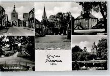 49584 W4557 Fürstenau b Bramsche, Hase - Ev. Kirche Rathaus Kath. Kirche