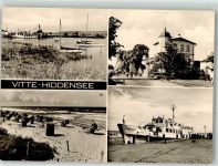 18565 O2359 Vitte Foto AK Hafen Schwimmbad Strand Pension zur Ostsee