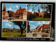 70771 W7022 Echterdingen Foto AK Auto Kirche Straße