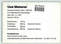 Uwe Meissner Kraftdreikampf Kraftsport KEINE AK