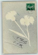 Spritztechnik Blätter Kornblume Handgemacht 1908