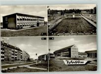 06749 O4440 Wolfen , Anh - Kindergarten Goethestraße Schwimmbad Polytechnische Oberschule Erich Weinert