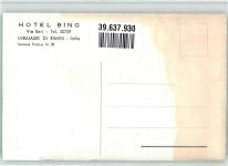 47900 Rimini Gebrauchsspuren Hotel Bing Künstlerkarte/Lithographie