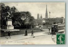 76000 Rouen 1908 - Straßenbahn Denkmal Le Square Corneille