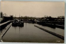 60420 Crevecoeur-le-Petit FOTO KEINE AK Ort handschriftlich Hafen Lastkähne Kanal