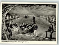 W8240 Berchtesgaden Boote im großen Salzsee , Aquarell von A. Brogle AK Salzbergwerk Künstlerkarte