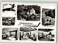 56355 W5428 Diethardt Werbe AK Hotel Pension Hubertushaus und Ev. Kirche