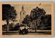 03096 O7502 Burg , Spreewald Foto AK Kirche Tracht