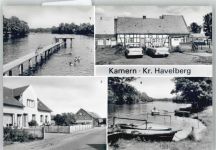 39524 O3521 Kamern b Schönhausen, Elbe - Freibad, HO Gaststätte Heidemicke, Chausseestraße, Bootsanlegestelle