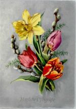 66763 W6638 Dillingen , Saar - Herzliche Ostergrüße Blumen