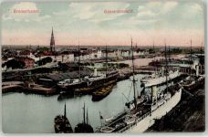 27568 W2850 Bremerhaven 1909 - Hafen Schiff